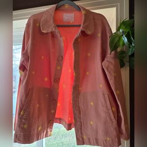 Women's Pink Jacket with Yellow Accents